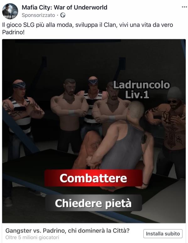 images Videogioco per “sviluppare il clan e diventare un vero Padrino”, Marziale: "Tutto ciò è vergognoso"