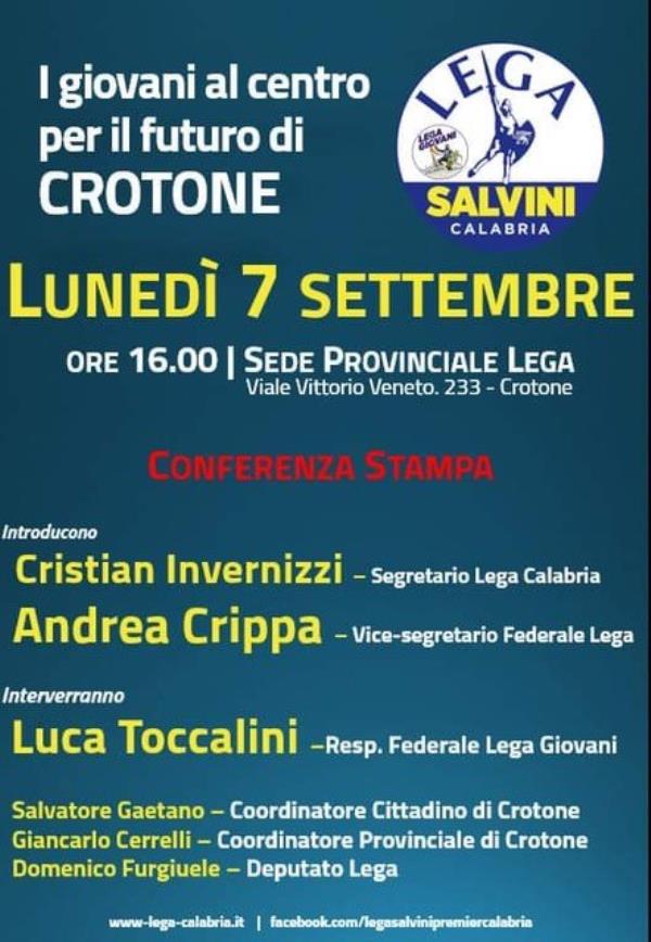 images Comunali a Crotone. Domani previsto l'incontro con il vice-segratario Crippa e il responsabile giovani Toccalini