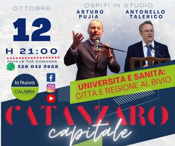 images Catanzaro Capitale. Università e sanità al bivio: ospiti Pujia e Talerico, oggi la diretta dalle 21 