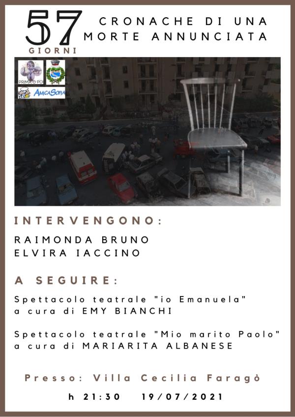 Soveria Simeri. Il 19 luglio si rinnova l'impegno in ricordo del giudice Borsellino