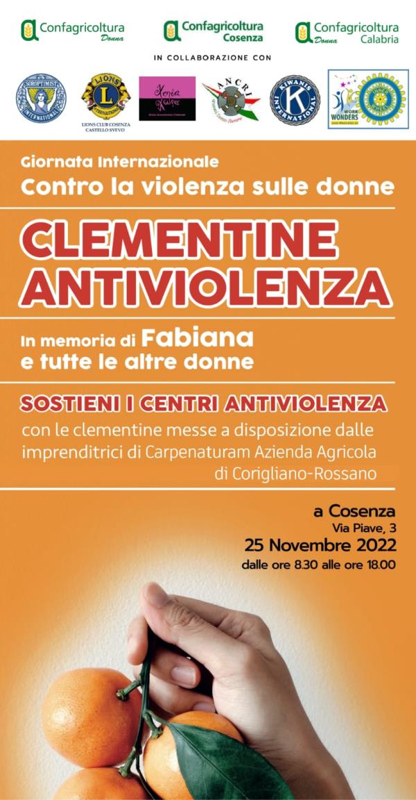 images 25 Novembre, tornano le clementine antiviolenza di Confagricoltura Donna 