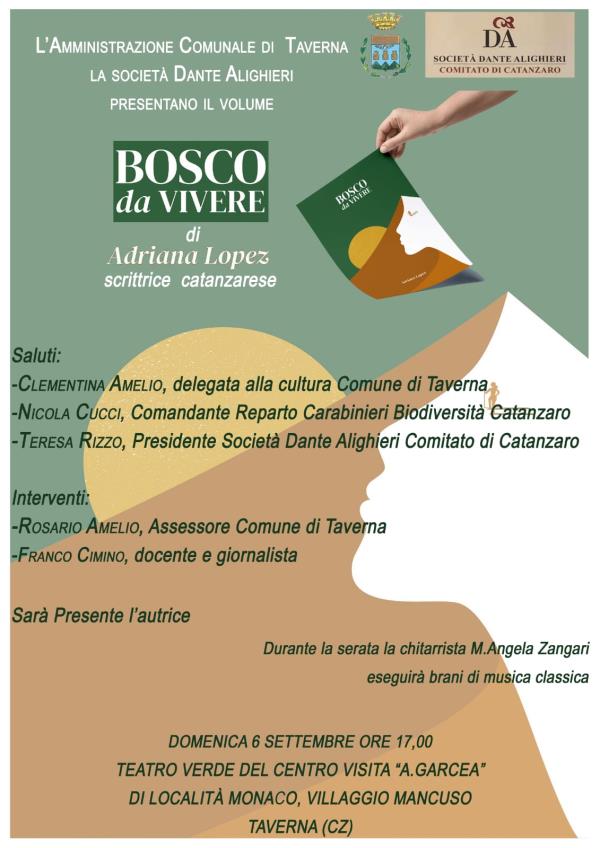 images "Bosco da vivere", il libro della scrittrice catanzarese Adriana Lopez sarà presentato il 6 settembre a Villaggio Mancuso