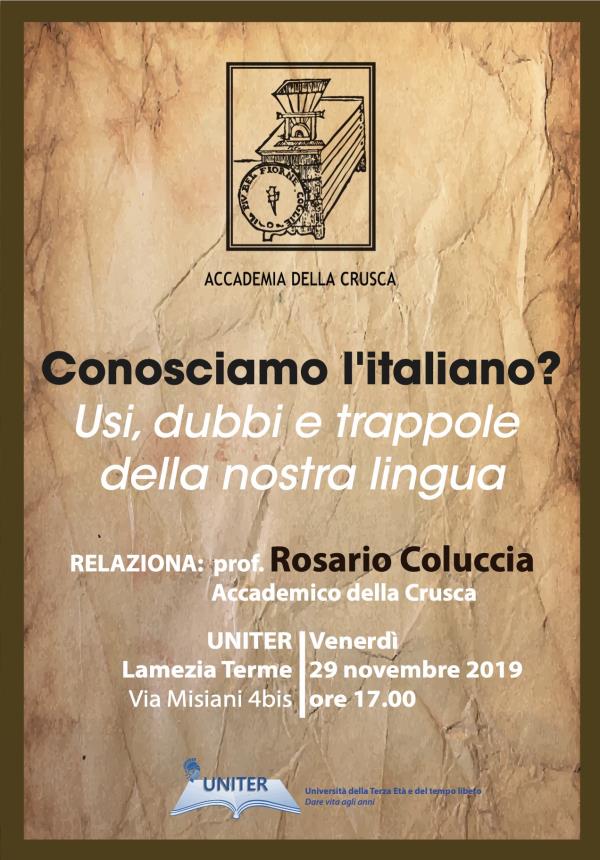 images Venerdì a Lamezia Terme incontro all’Uniter con l’accademico della Crusca prof. Rosario Coluccia