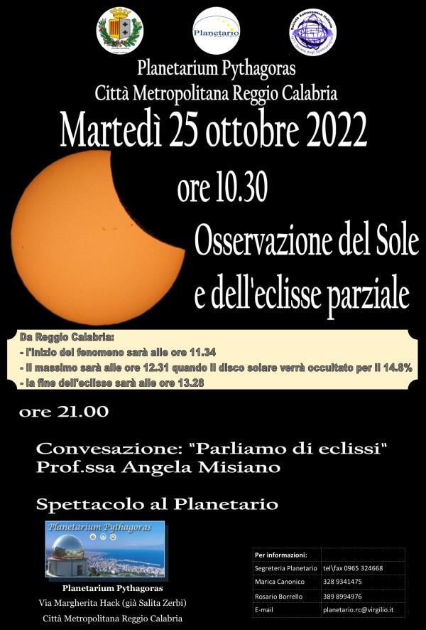 images Domani l'eclisse parziale di sole: come osservarla secondo il Planetario Pythagoras di Reggio
