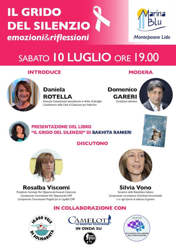  “Il grido del silenzio, emozioni & riflessioni”, l'incontro a Montepaone sulla violenza sulle donne