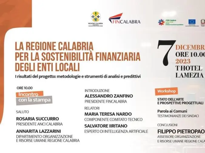 images “La Regione Calabria per la sostenibilità finanziaria degli enti locali”: giovedì i primi risultati del progetto 
