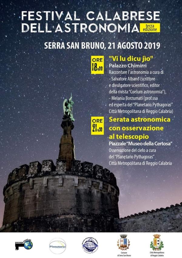 A Serra San Bruno il 21 agosto si osserveranno le galassie con il “Festival Calabrese dell’Astronomia”