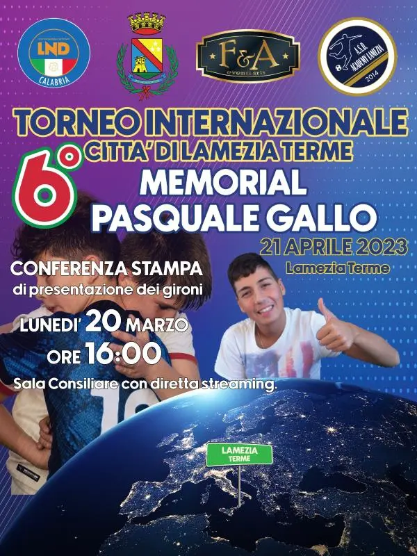 images Lamezia, dal 21 al 24 aprile si rinnova l'appuntamento con il "Memorial Pasquale Gallo"