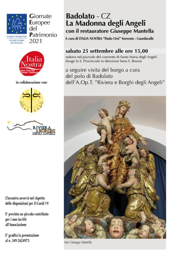 Giornate europee del patrimonio, il 25 settembre a Badolato incontro con il restauratore Giuseppe Mantella