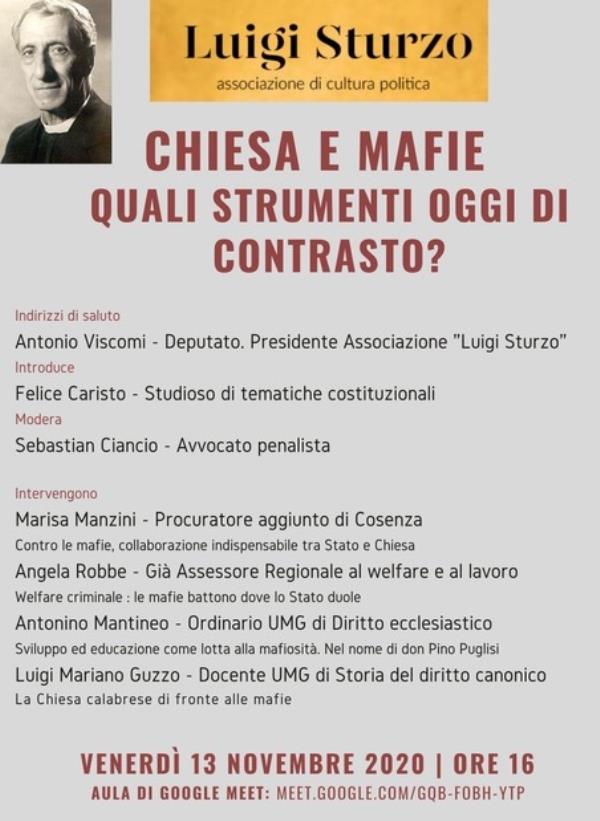 images “Chiesa e mafie”: venerdì webinar promosso dall’associazione Luigi Sturzo