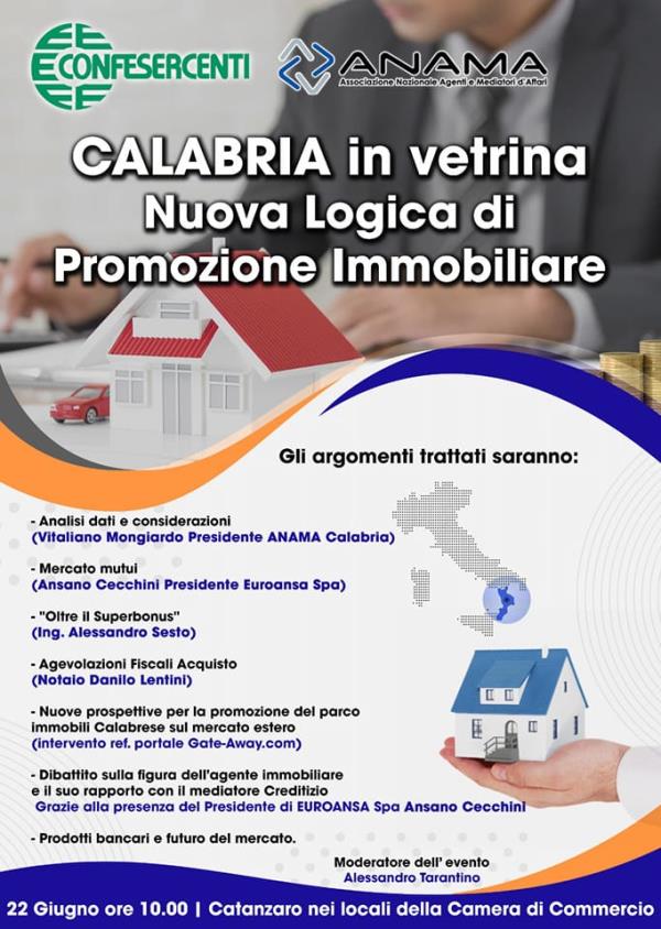 images "Calabria in vetrina": il 22 giugno a Catanzaro il convegno sulla nuova promozione immobiliare
