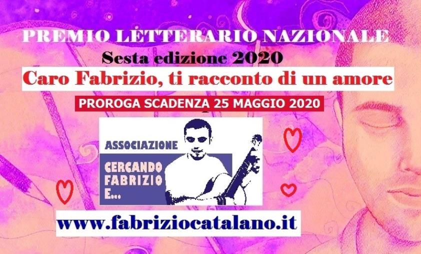 Prorogata al 25 maggio la scadenza del concorso letterario nazionale “Caro Fabrizio, ti racconto di un amore”  