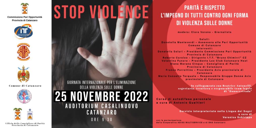 images Parità e rispetto, l'impegno di tutti contro ogni forma di violenza: venerdì 25 all'Auditorium di Catanzaro l'evento di sensibilizzazione 