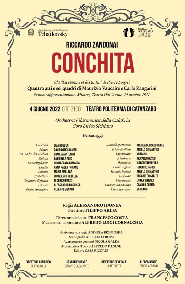 images Catanzaro, al teatro Politeama ritorna la lirica con la “Conchita” di Riccardo Zandonai