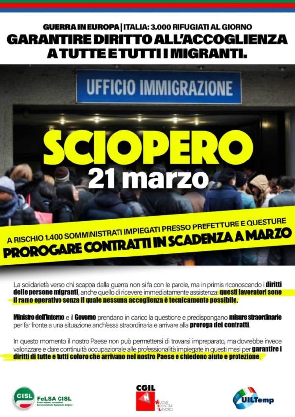 images Il 21 marzo sciopero nazionale dei lavoratori di Prefetture e Questure, Cimino (Nidil Cgil Area Vasta): "Sì a misure straordinarie"