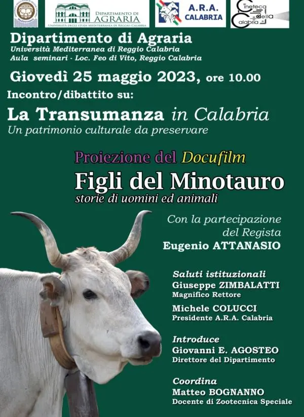 'Figli del Minotauro': la transumanza di Attanasio approda all'Università Mediterranea 