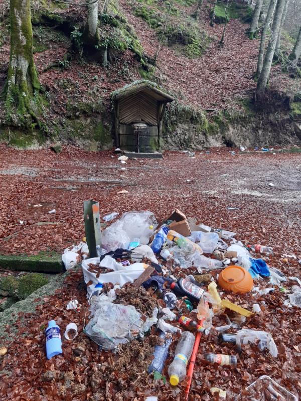 images Cartolina d'inciviltà dal Parco regionale delle Serre: rifiuti e teppismo vicino la fontana delle Belle Donne (VIDEO e FOTO)