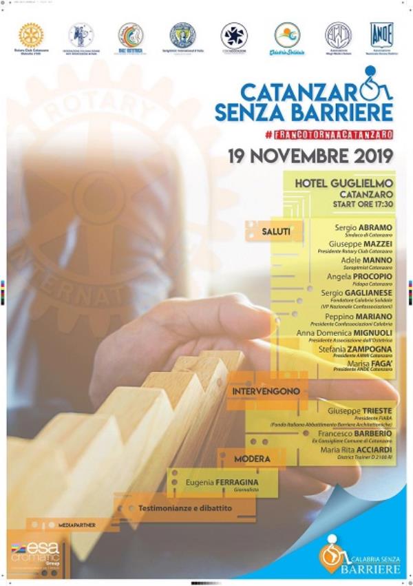 images Una città a misura di disabili: domani all’hotel Guglielmo il convegno organizzato dal Rotary Club Catanzaro e da Calabria solidale