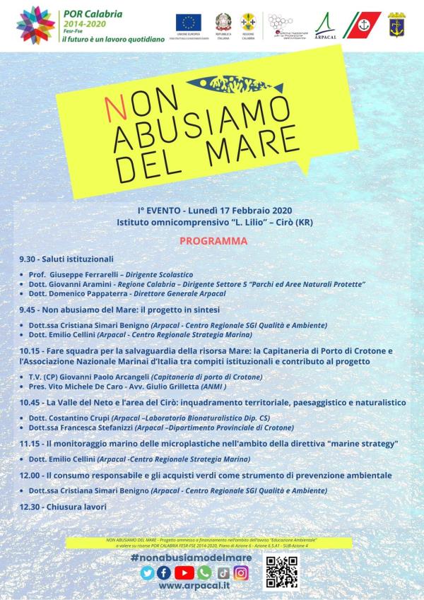 images "Non abusiamo del mare", lunedì 17 febbraio l'evento organizzato dall'Arpacal