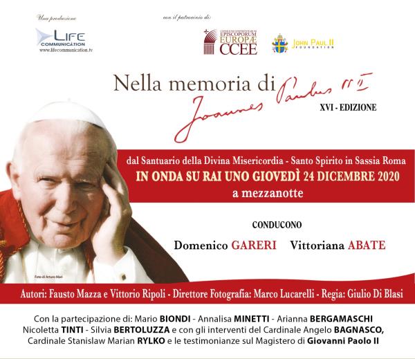 “Nella Memoria di Giovanni Paolo II", la XVI edizione andrà in onda questa sera su Rai1