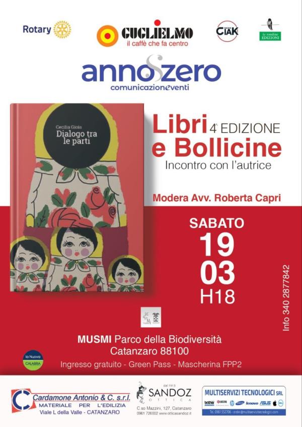 images Catanzaro, "Libri e bollicine" continua al Musmi con il libro della psicoterapeuta Cecilia Gioia