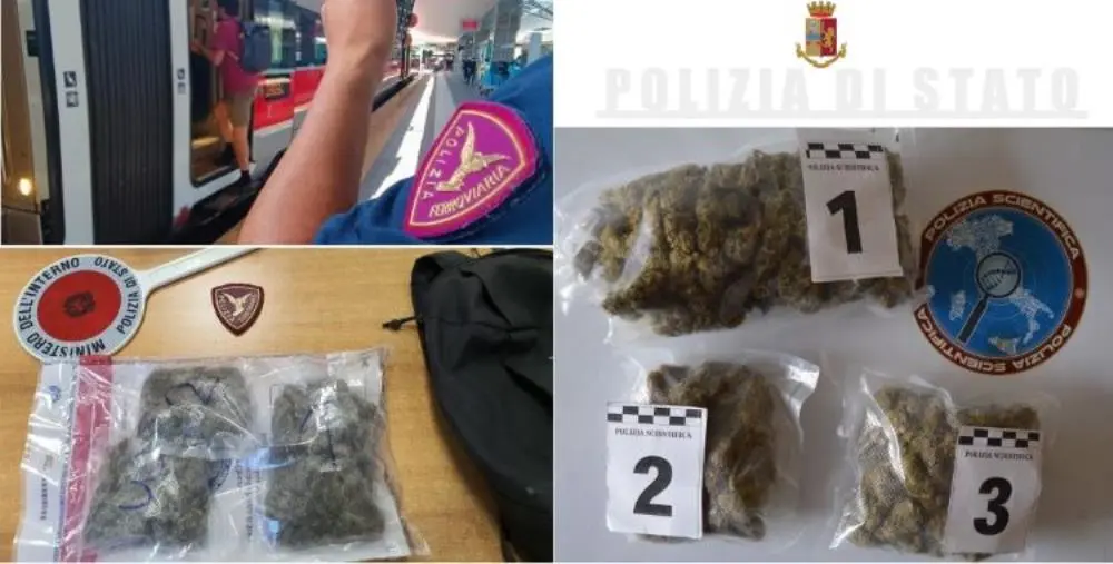 images Catanzaro, nascondeva la marijuana nello zaino: arrestato dalla Polizia Ferroviaria