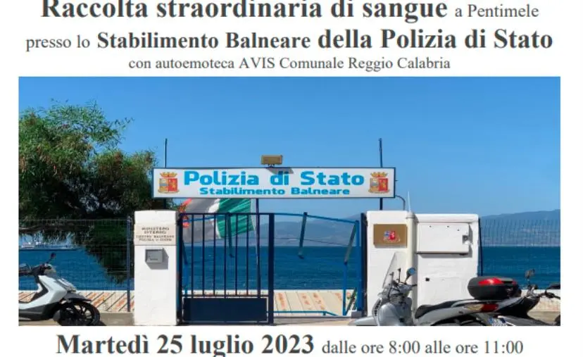 Raccolta straordinaria di sangue a Reggio Calabria al lido della Polizia 