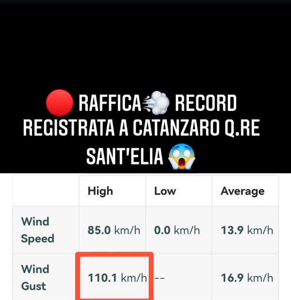 images Maltempo a Catanzaro, raffica record: 110Km all'ora nel quartiere Sant'Elia