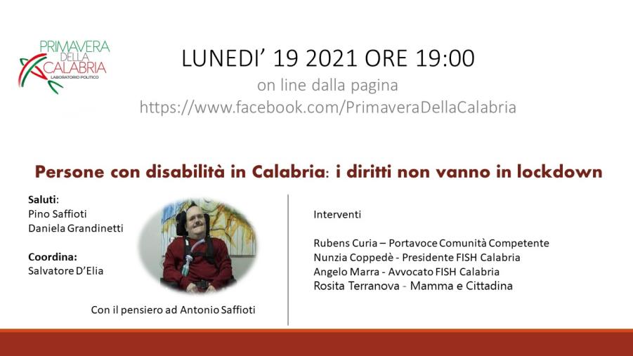 images “Primavera della Calabria” promuove un focus sui diritti delle persone con disabilità ricordando Antonio Saffioti