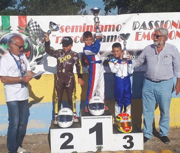 Spettacolo tra curve e sorpassi per il campioncino Salvatore Giglio nel campionato di Go Kart