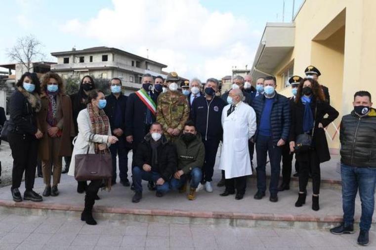 images Covid. Al centro vaccinale di Taurianova l'ultima tappa di Spirli e Figliuolo