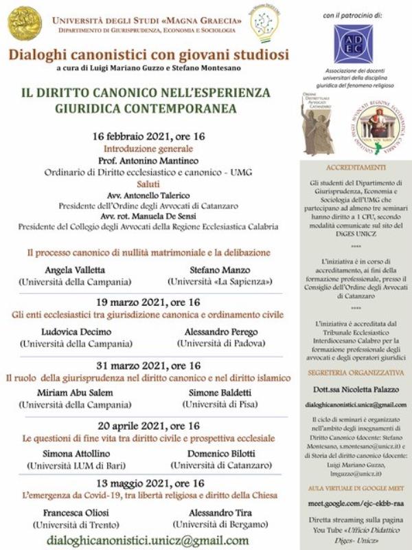 images Umg. Da domani al via i seminari “Dialoghi canonistici con giovani studiosi. Il diritto canonico nell’esperienza giuridica contemporanea”