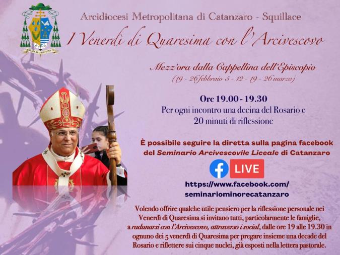 images Ogni venerdì di Quaresima i momenti di riflessione con l'Arcivescovo Bertolone sui social