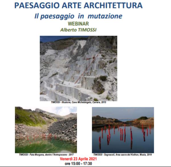 images Catanzaro. L'artista Timossi parlerà del paesaggio in mutazione nel webinar dell'Accademia di Belle Arti e dell'Ordine degli Architetti