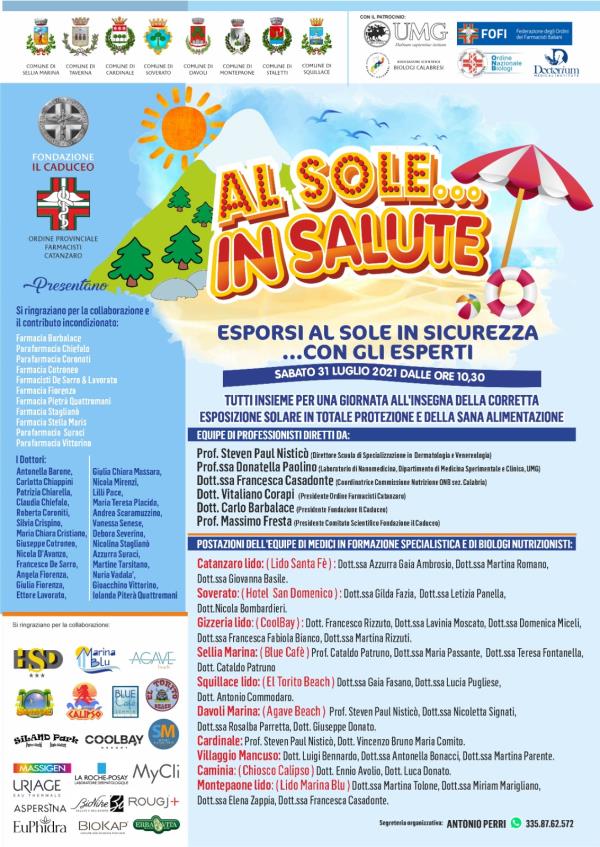 images Montepaone. Domani al 'Marina Blu' la presentazione della II edizione dell'iniziativa  “Al Sole... in Salute”  